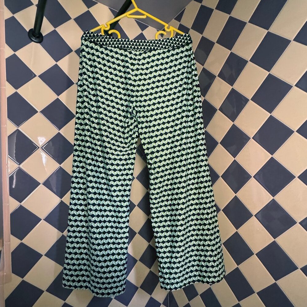 Jersey Palazzo Lounging Pants with Fractal Design
